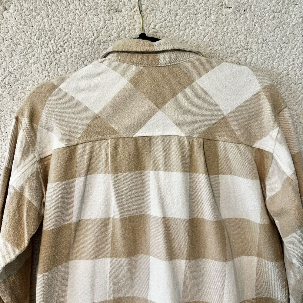 Zara Plaid 100% Cotton SHACKET Jacket Size Youth KIDS 11-12 Beige/Ivory Plaid - Picture 10 of 13